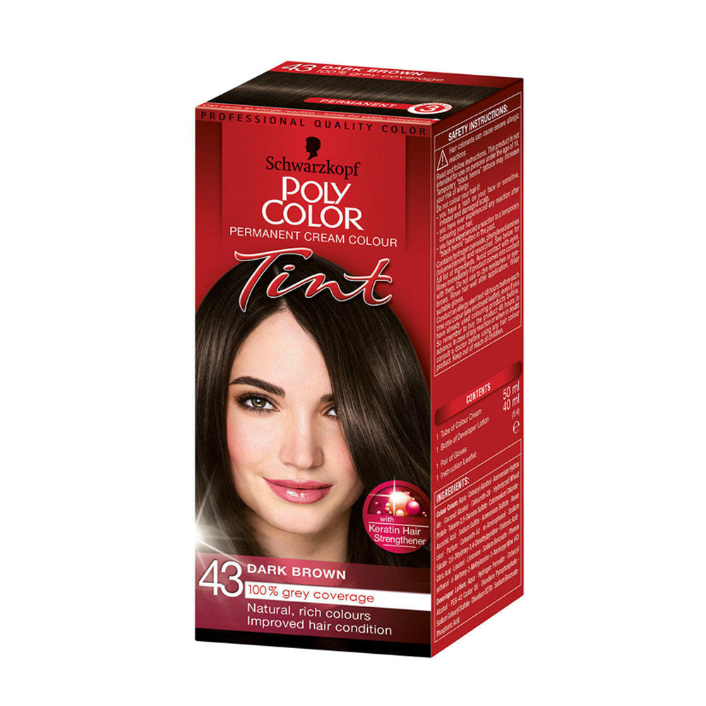 Schwarzkopf Poly Color Dark Brown 43 Permanent Hair Dye | High Quality Hair Care Product Online - Product Image Schwarzkopf Poly Color Dark Brown 43 Permanent Hair Dye | High Quality Hair Care Product Online - Product Image